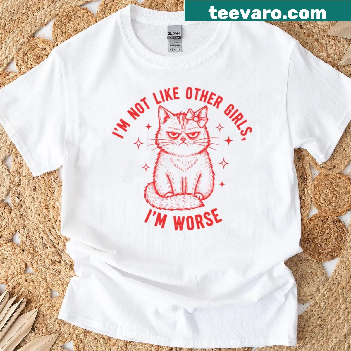 Funny t-shirt saying 'I'm Not Like Other Girls, I'm Worse' for sarcastic humor — on a men's t-shirt