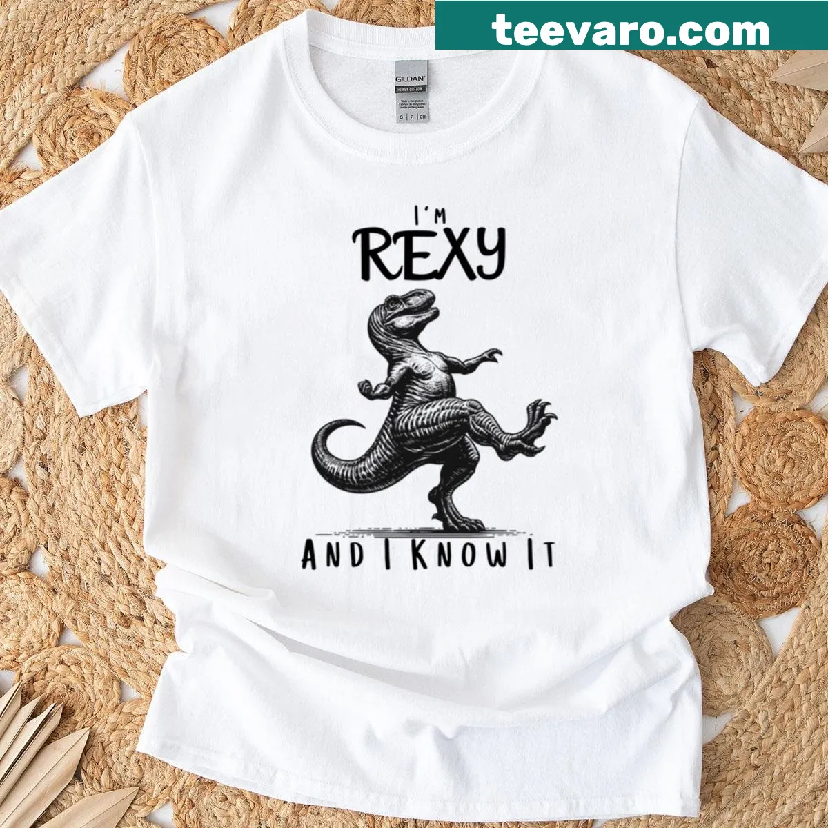 Oversized t-shirt with the phrase 'I'm Rexy' in bold design — on a men's t-shirt