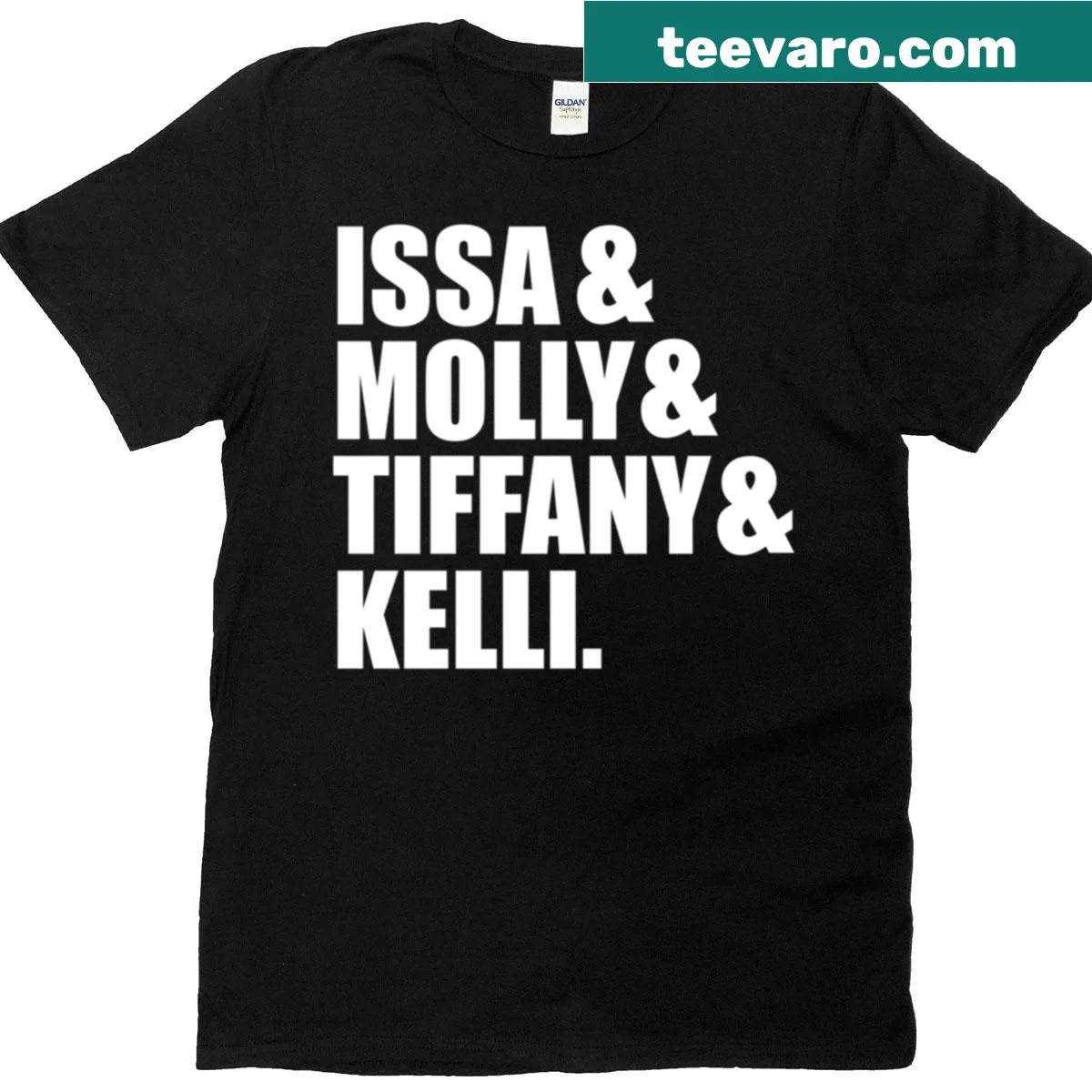 Illustration of Insecure TV show cast on a T-shirt — on a men's t-shirt