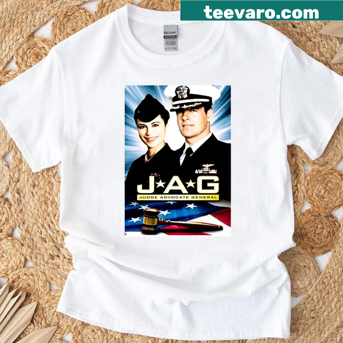 Illustration inspired by the TV show Jag on a t-shirt — on a men's t-shirt