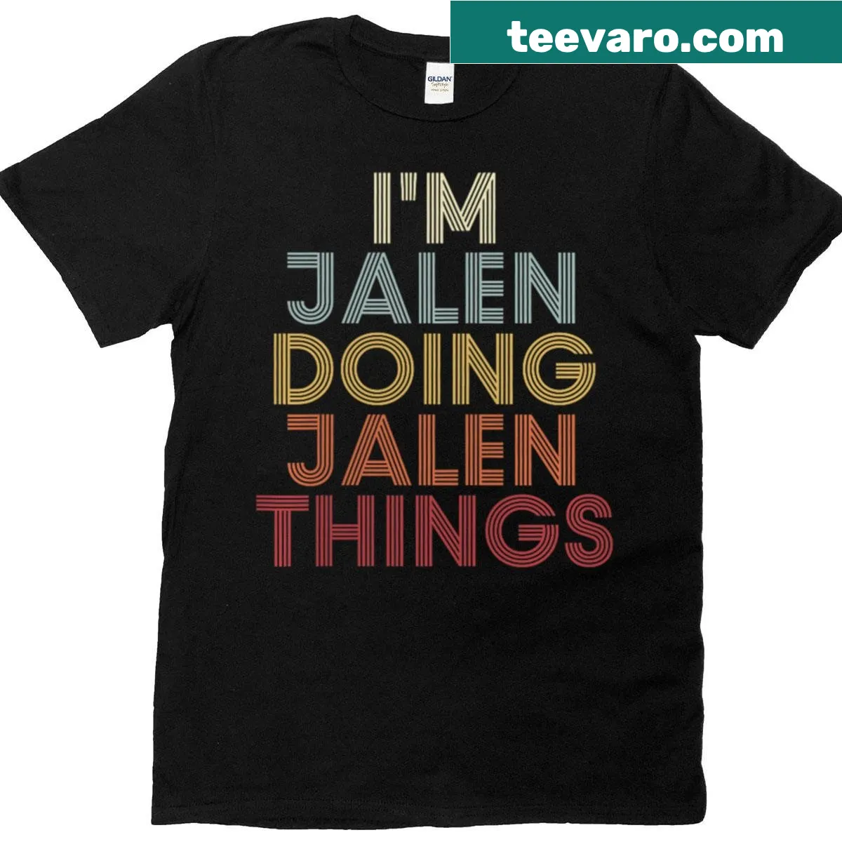 Personalized Jalen name t-shirt with stylish typography — on a men's t-shirt