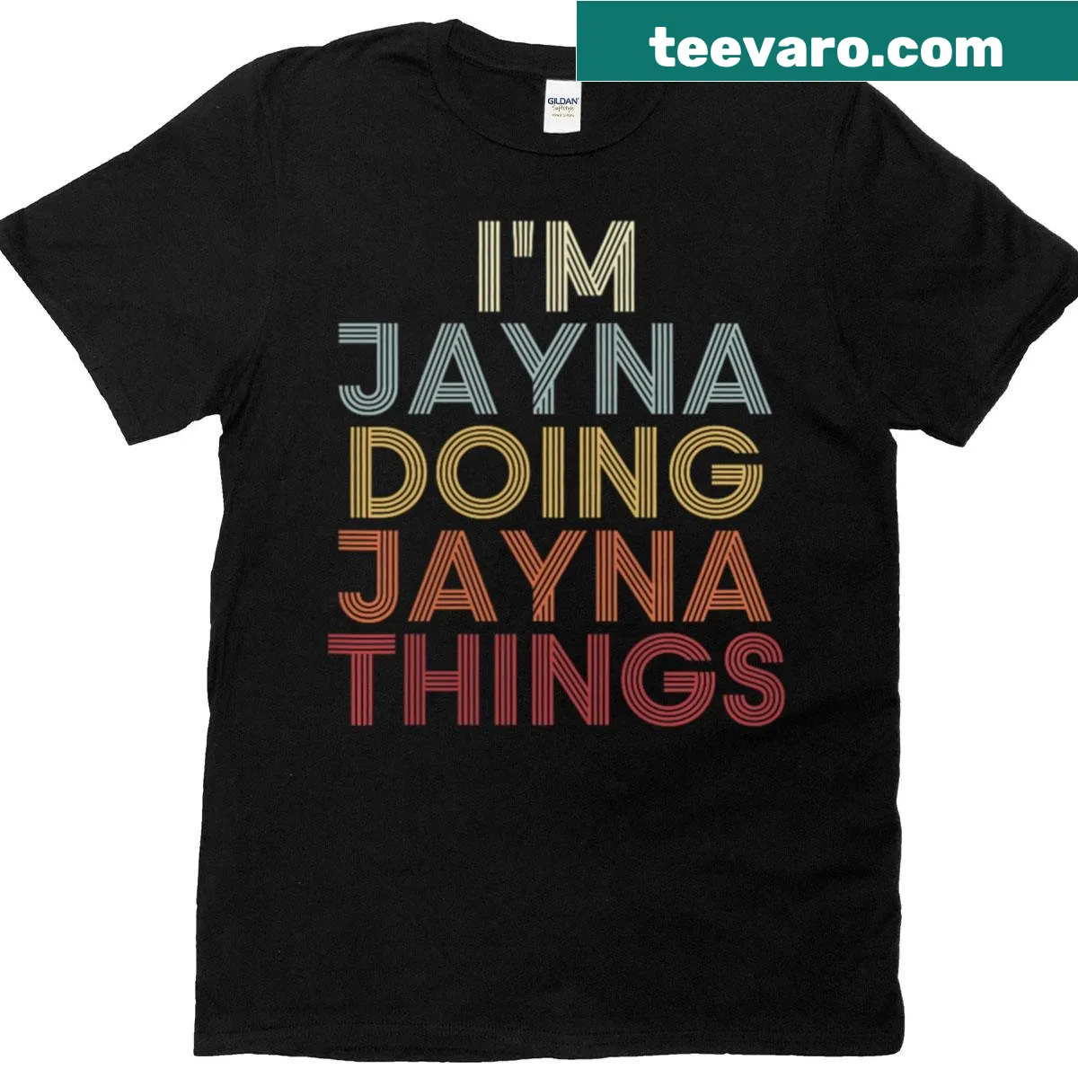 Personalized T-shirt with the name Jayna in hand-lettered style — on a men's t-shirt