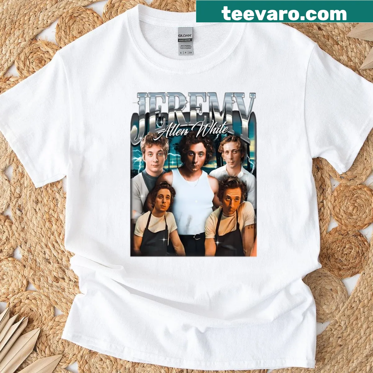 Jeremy Allen White t-shirt for fans featuring simple design — on a men's t-shirt