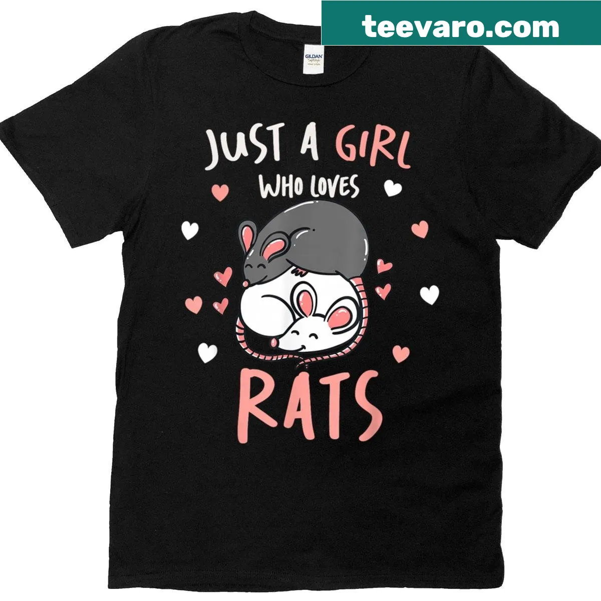 T-shirt with the phrase 'Just A Girl Who Loves Rats' — on a men's t-shirt