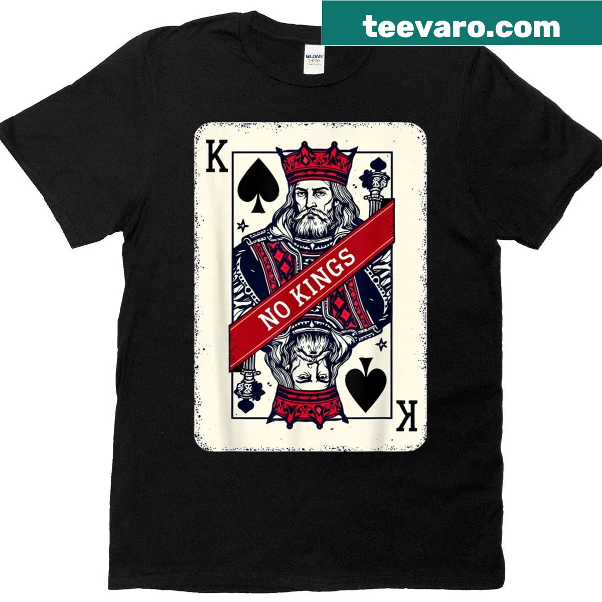 Artistic t-shirt with King Card design — on a men's t-shirt