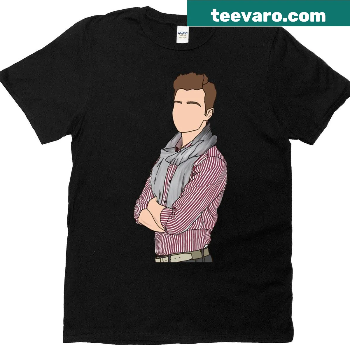 T-shirt featuring a tribute design to Kurt Hummel from Season 5. — on a men's t-shirt