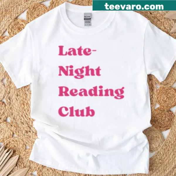 T-shirt featuring a cozy bookish design for late-night readers