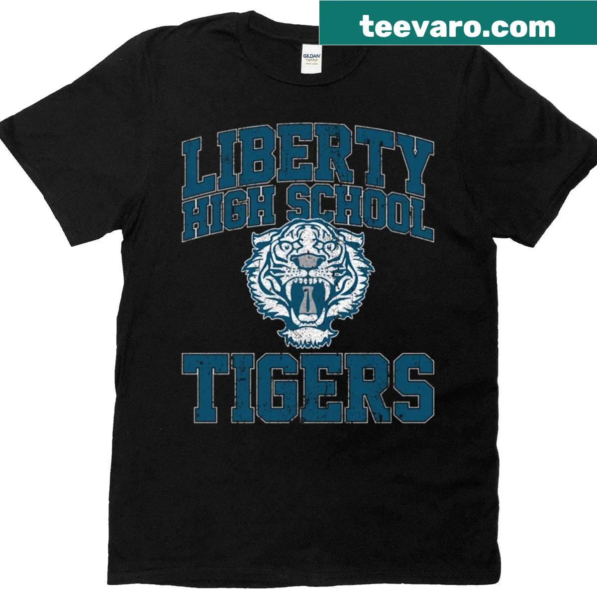 T-shirt with LHS Tigers design for school sports fans — on a men's t-shirt