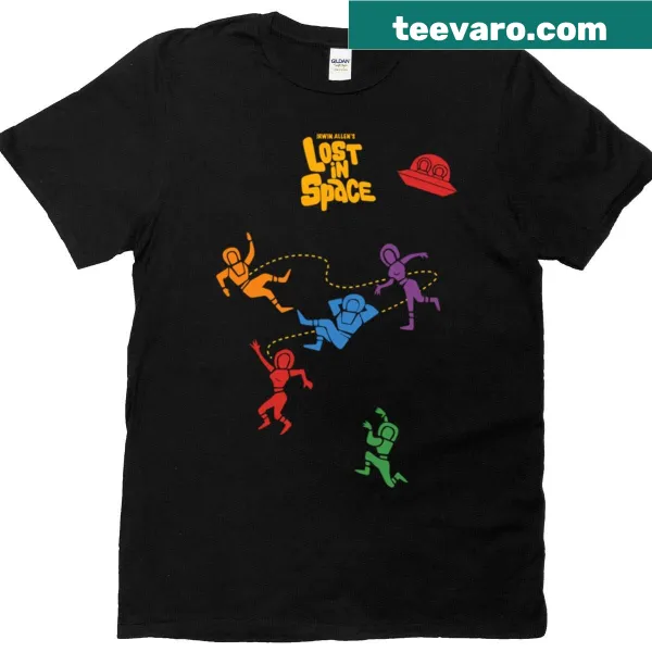 Illustrated design featuring Lost In Space theme on a T-shirt