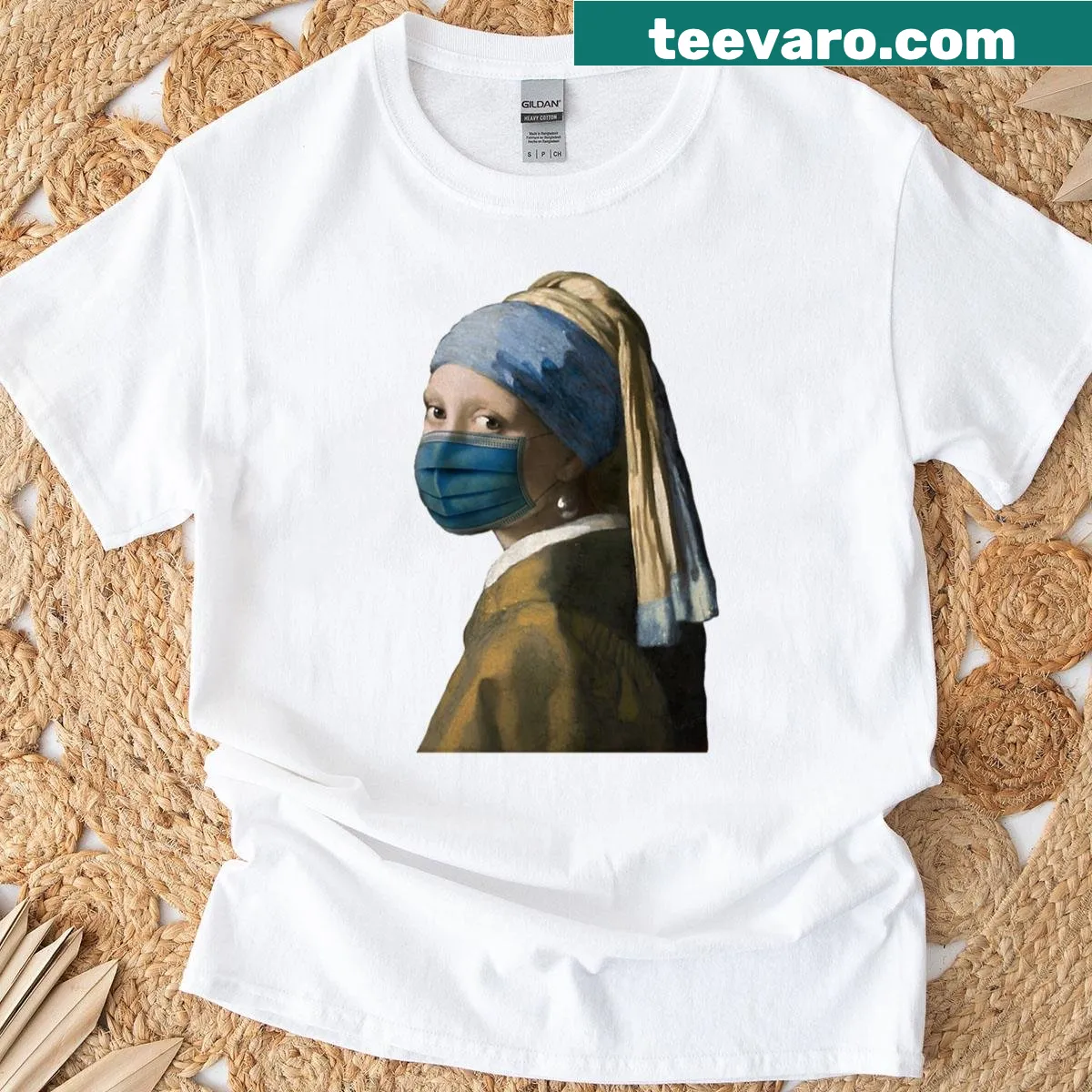 Quirky Masked Girl T-shirt with playful graphics. — on a men's t-shirt