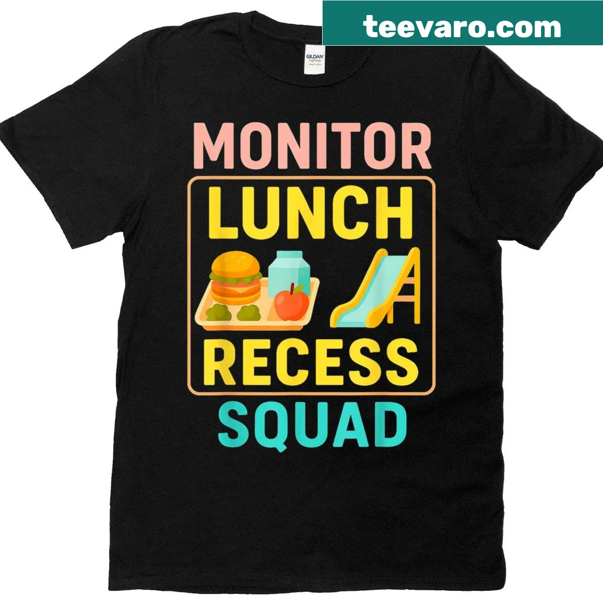 Fun design for lunch and recess monitors on a T-shirt — on a men's t-shirt