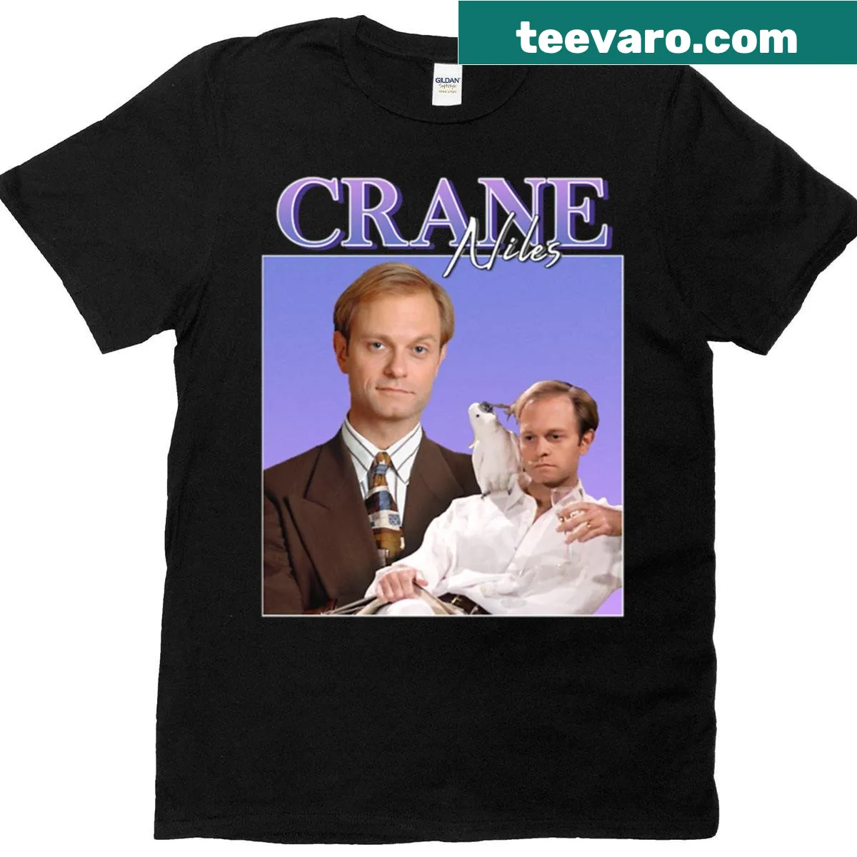 Vintage Niles Crane fan t-shirt with retro design — on a men's t-shirt