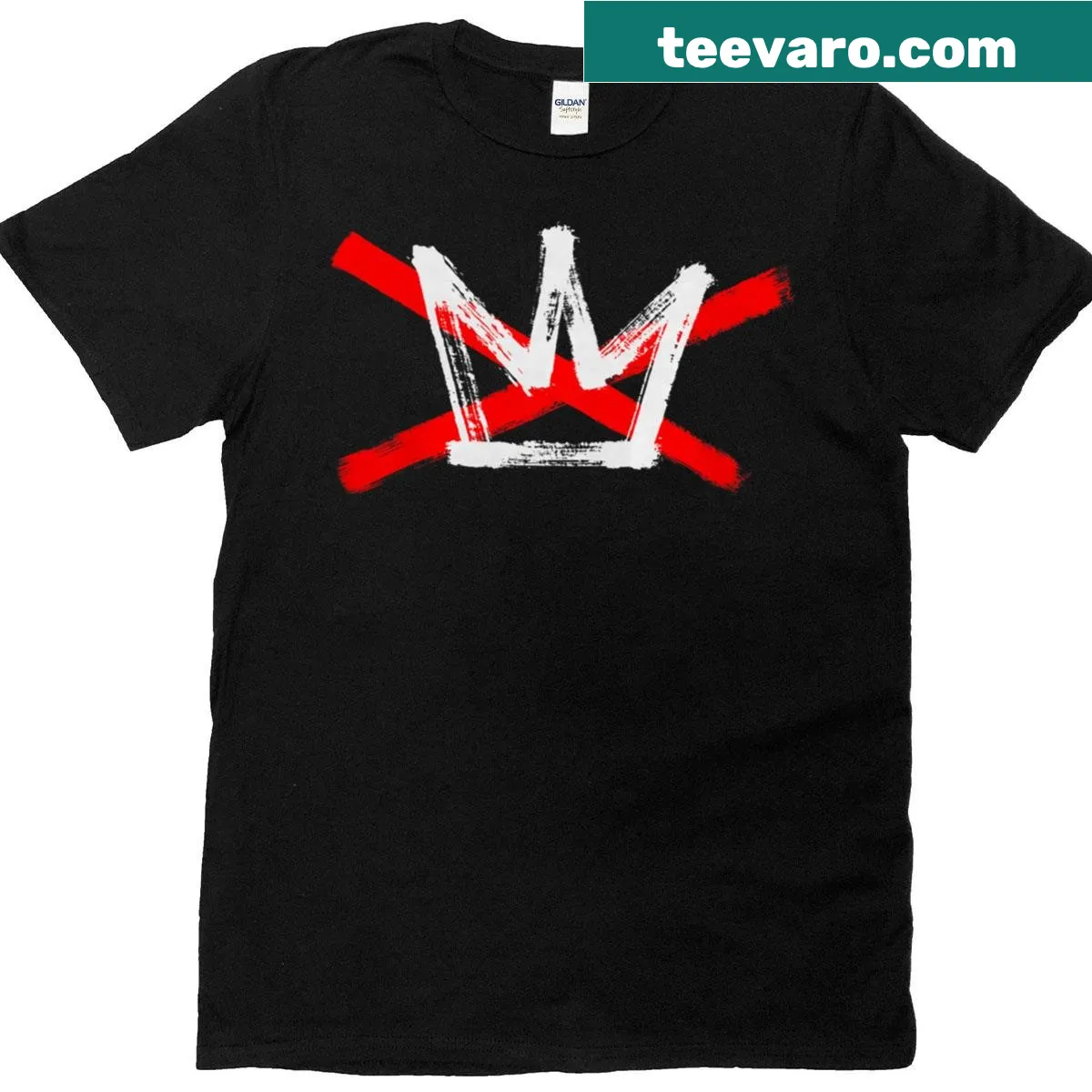 Patriotic t-shirt with a crown and 'No Kings In America' message — on a men's t-shirt