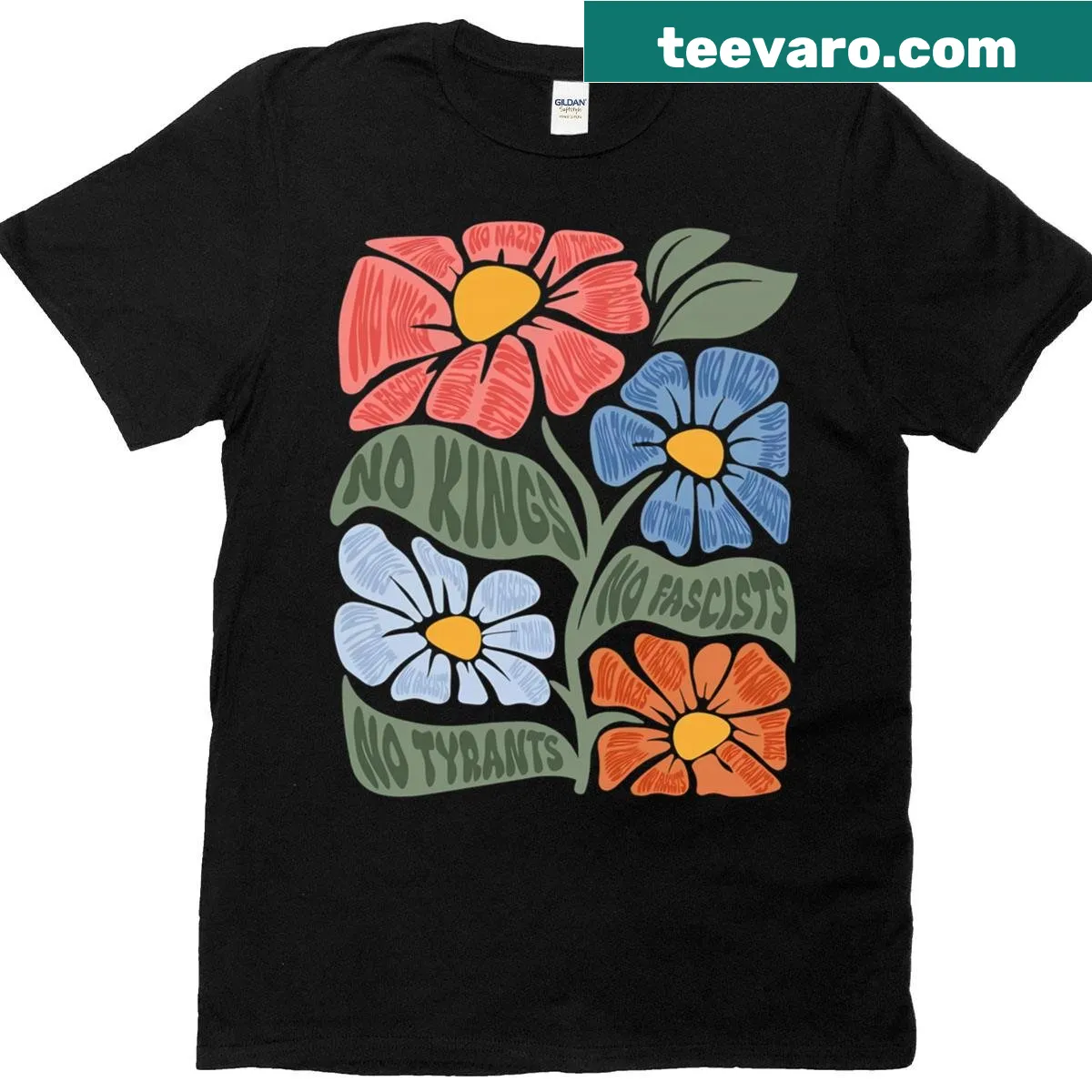 Protest democracy T-shirt with bold text — on a men's t-shirt