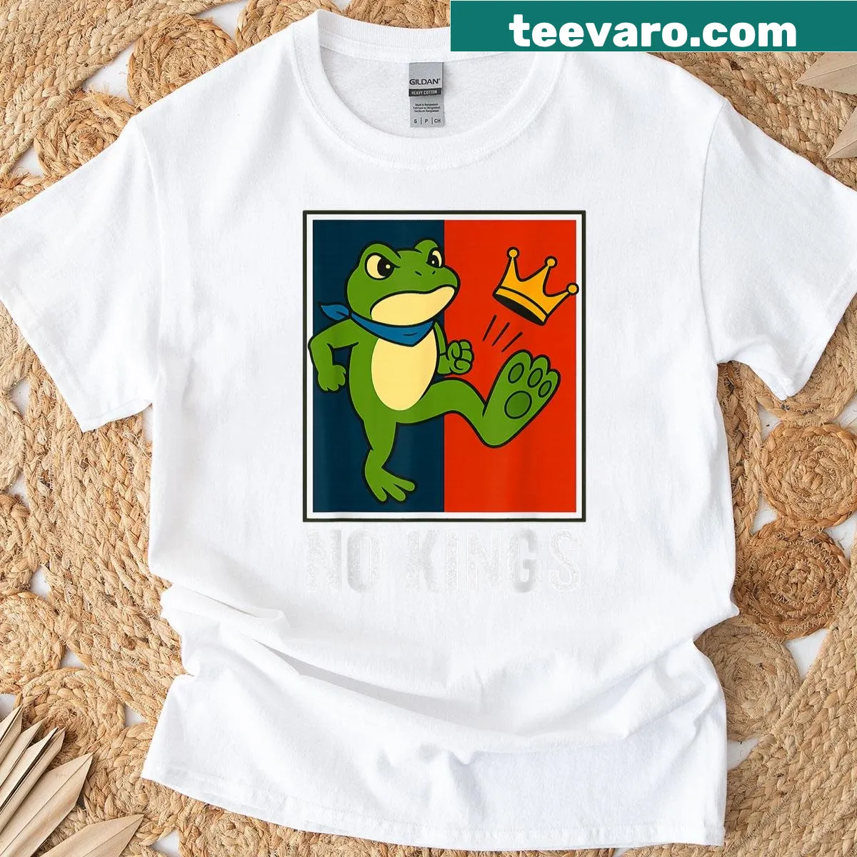 Frog illustration T-shirt promoting environmental resistance — on a men's t-shirt
