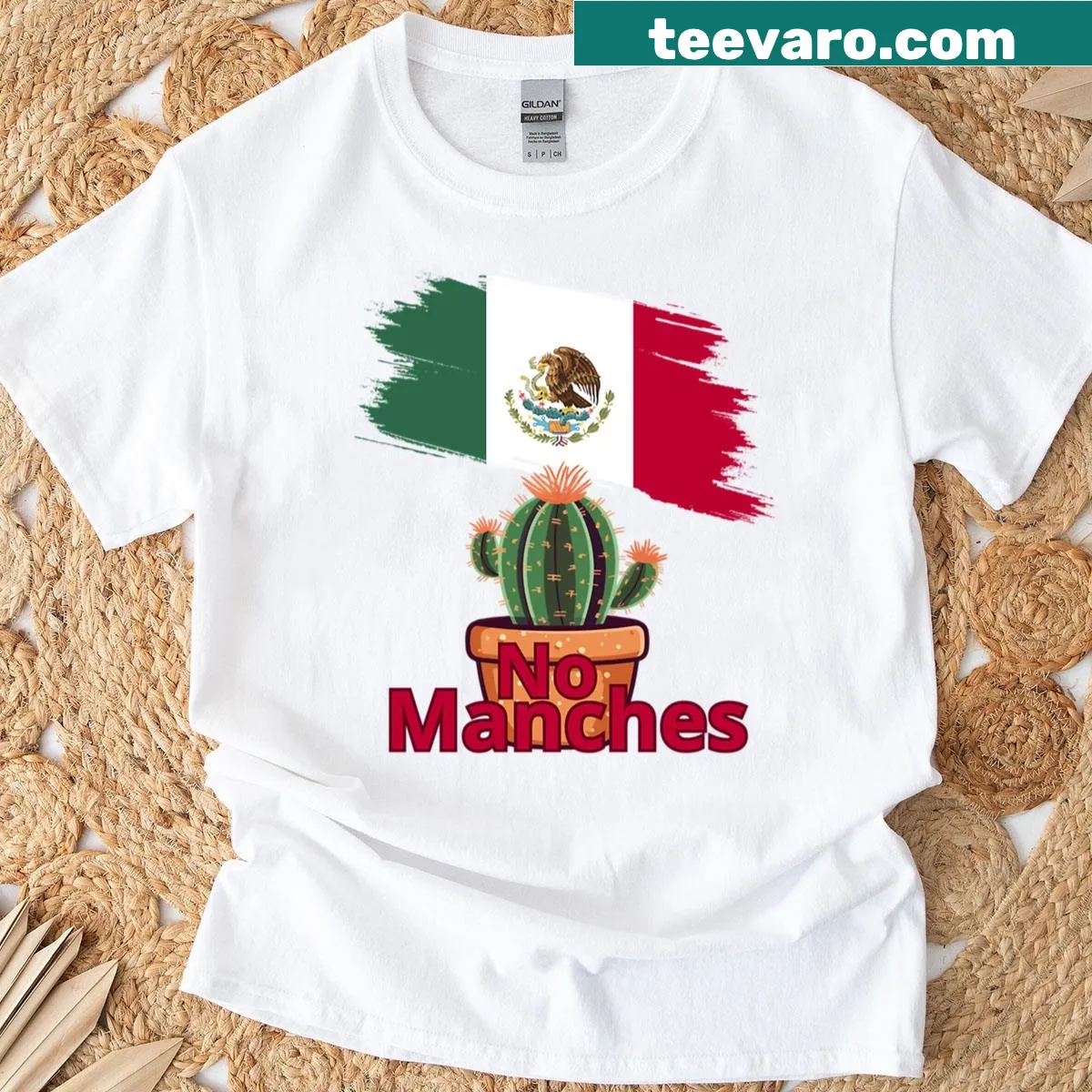 Humorous text design featuring Mexican slang on a T-shirt — on a men's t-shirt