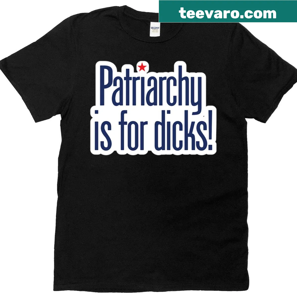 Oversized tee with text 'Patriarchy Is For Dicks' in bold typography — on a men's t-shirt