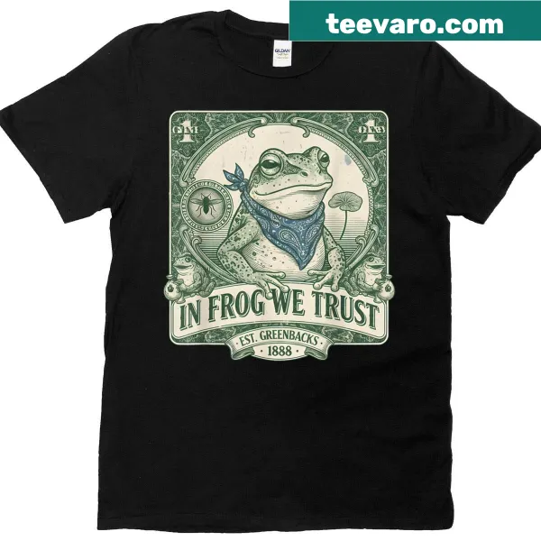 Funny protest t-shirt featuring frogs and a dollar bill theme