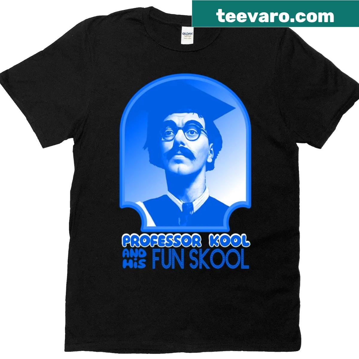T-shirt celebrating 'Professor Kool And His Fun Skool' children's show — on a men's t-shirt