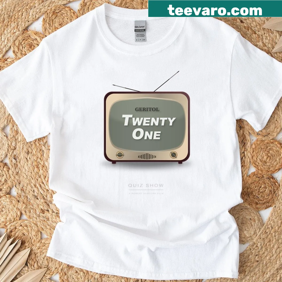 Alternative movie poster design featuring quiz show theme — on a men's t-shirt