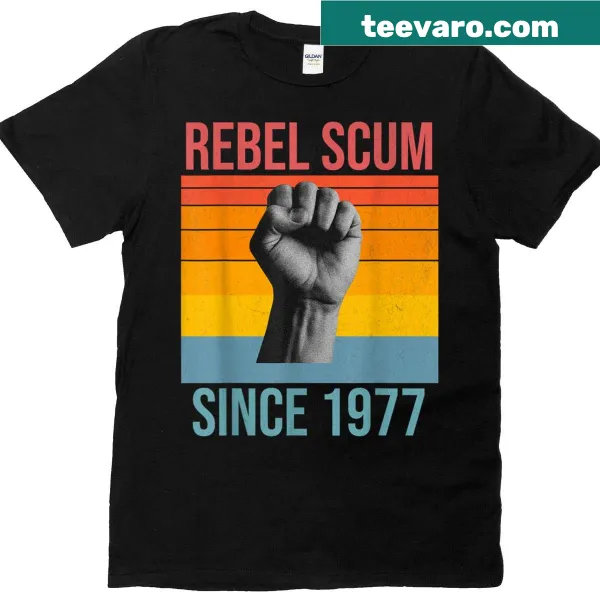 Retro T-shirt with 'Rebel Scum Since 1977' text