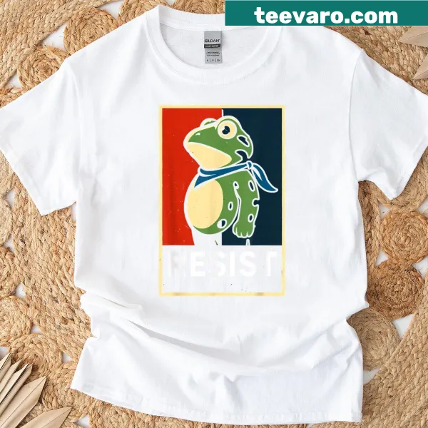 Cartoon frog design promoting human rights and feminism