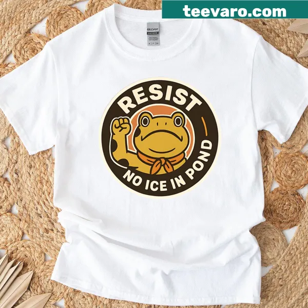 Retro T-shirt featuring a frog with an environmental protest message.