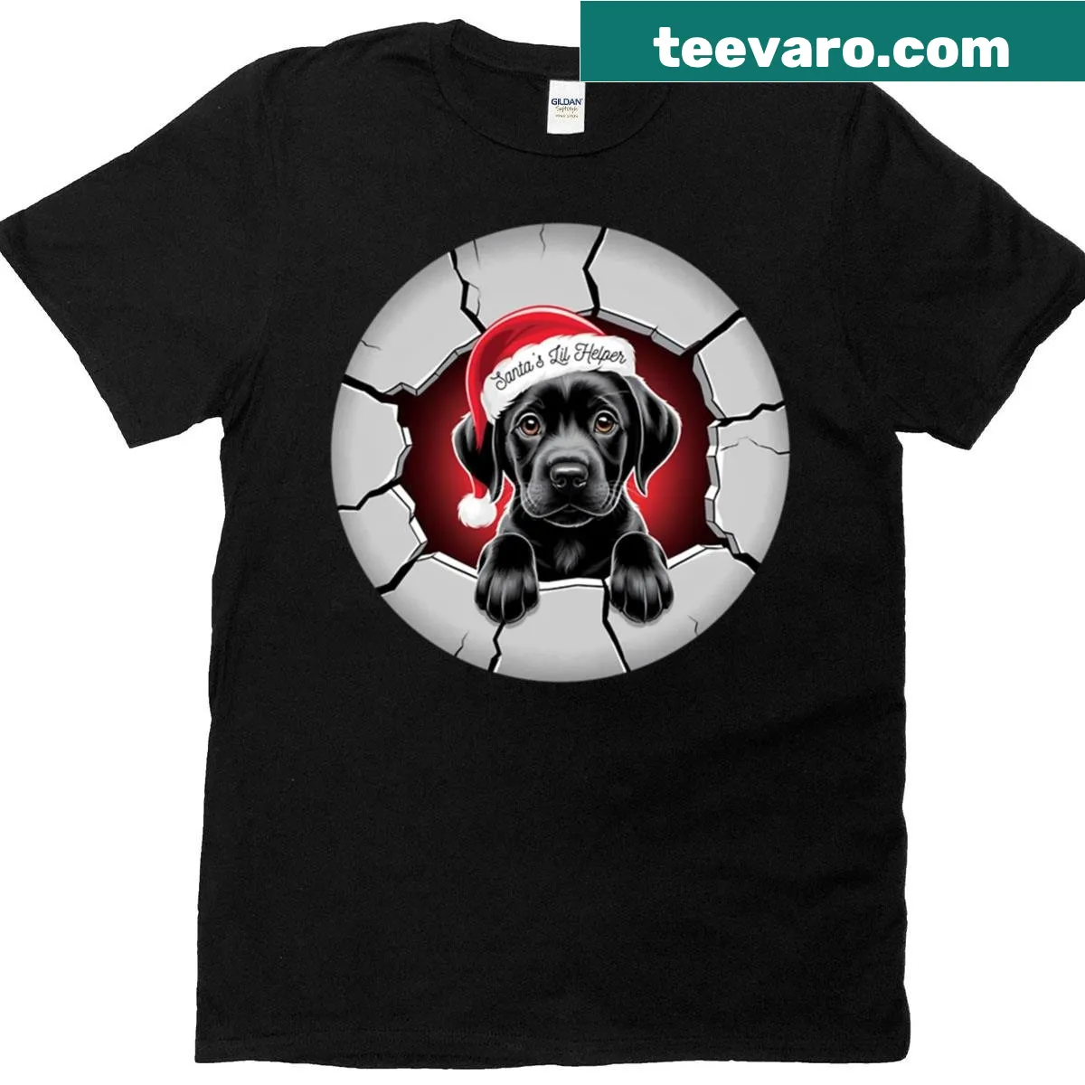 Cute t-shirt featuring a whimsical design of Santa's helper — on a men's t-shirt