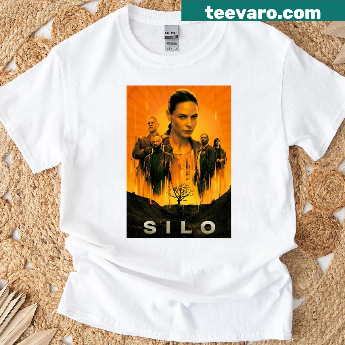 Silo TV show-themed graphic design — on a men's t-shirt