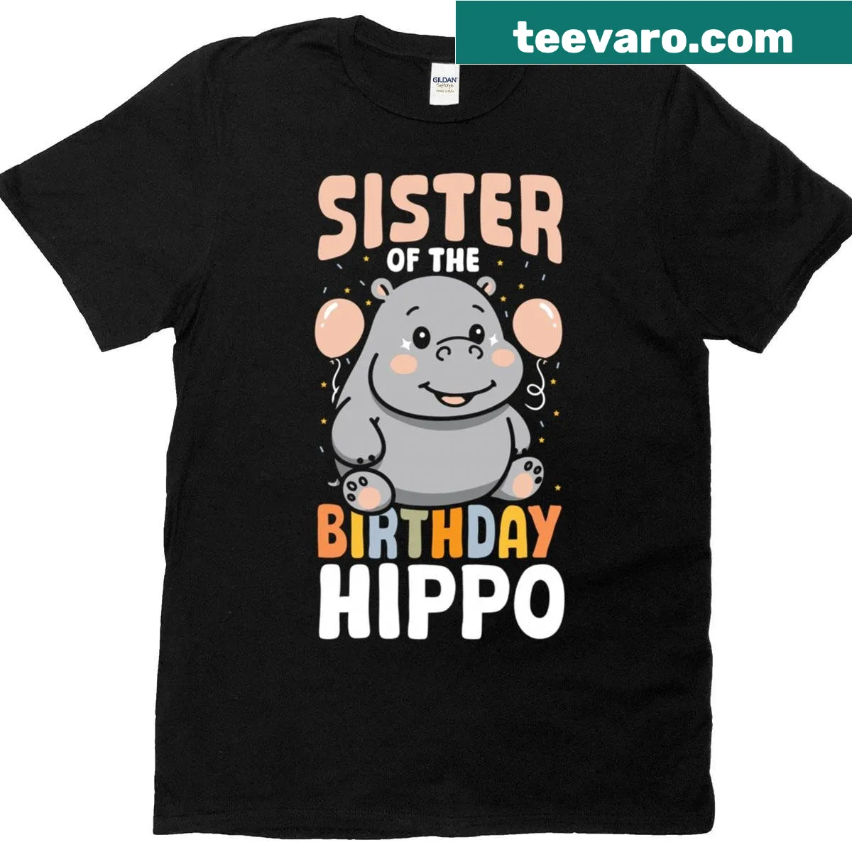 Cute birthday hippo illustration on a kids t-shirt — on a men's t-shirt