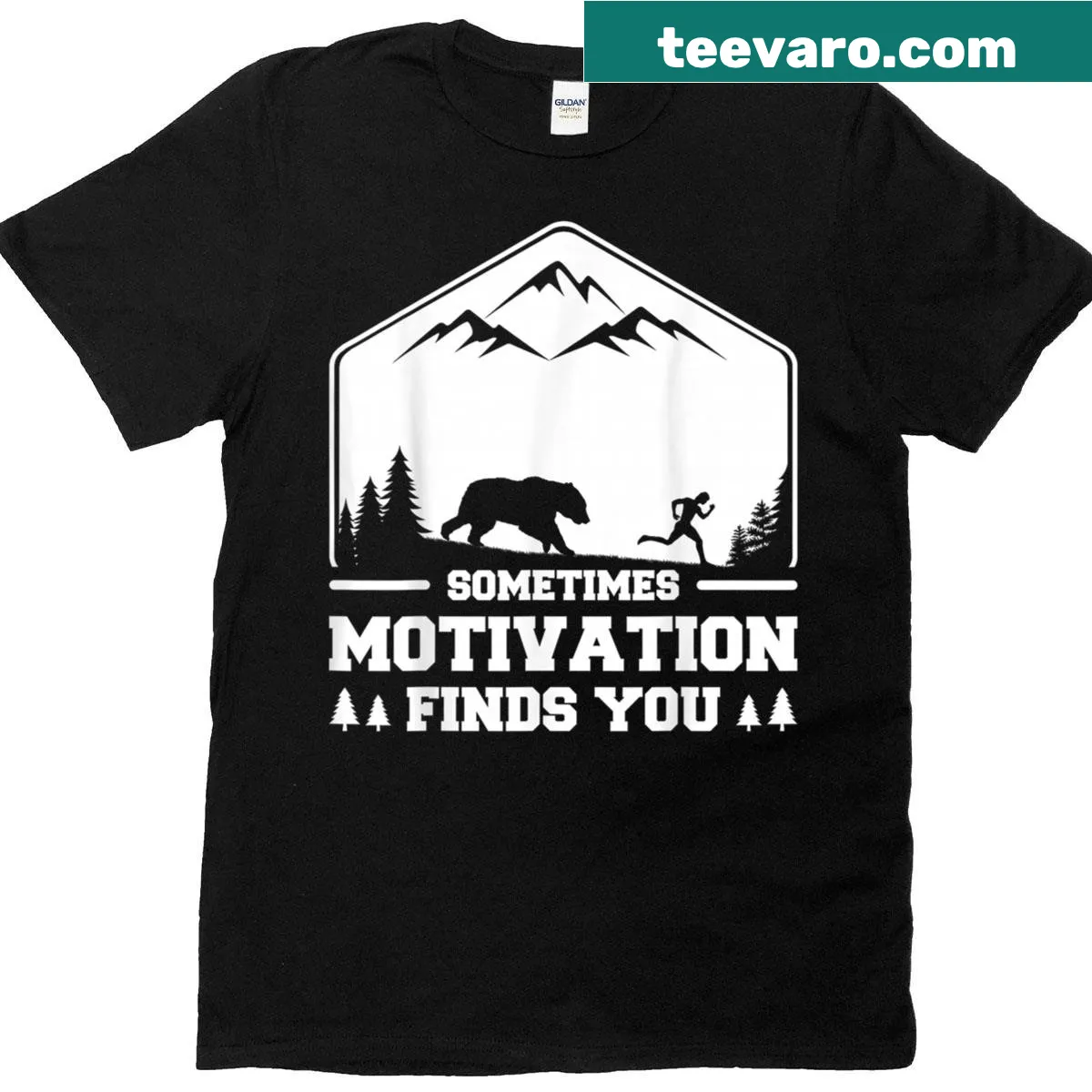 Inspirational fitness T-shirt with motivational text for gym-goers — on a men's t-shirt