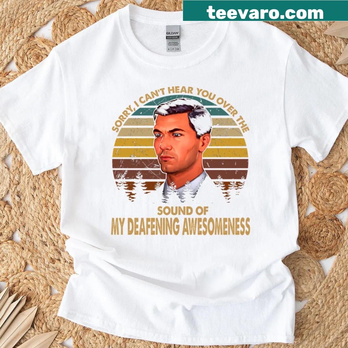 Sarcastic Archer sitcom T-shirt with vintage art — on a men's t-shirt