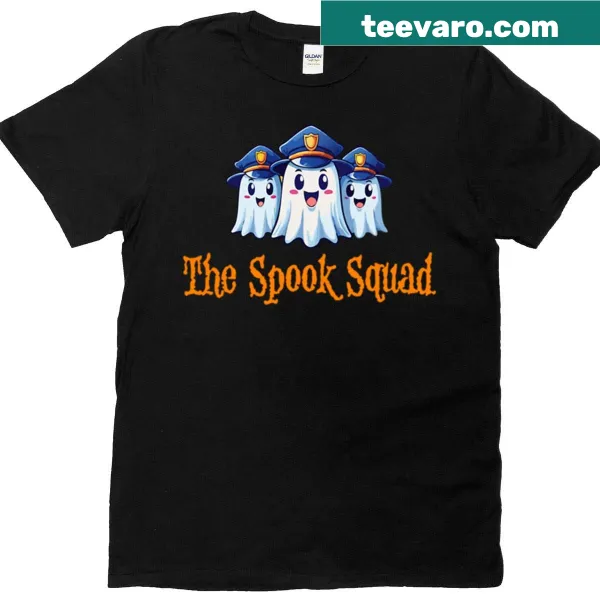 Cute cartoon T-shirt featuring police ghosts for Halloween