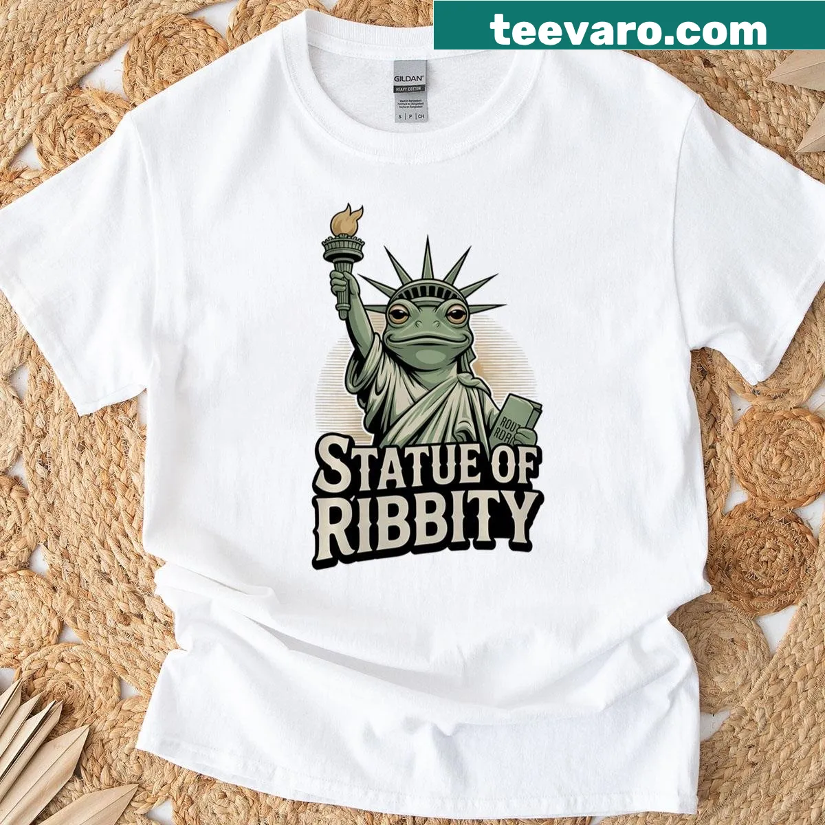 Funny frog design with 'Resist!' text on a t-shirt — on a men's t-shirt
