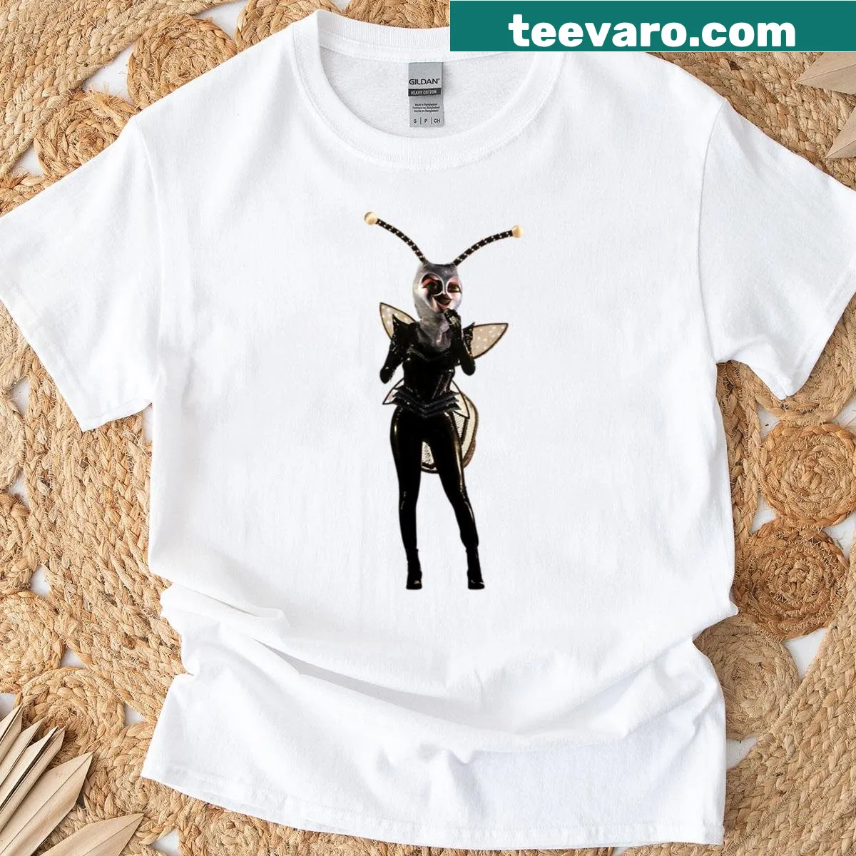 Illustrated firefly design on a T-shirt inspired by The Masked Singer — on a men's t-shirt