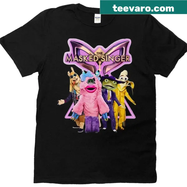 T-shirt featuring The Masked Singer graphic design.