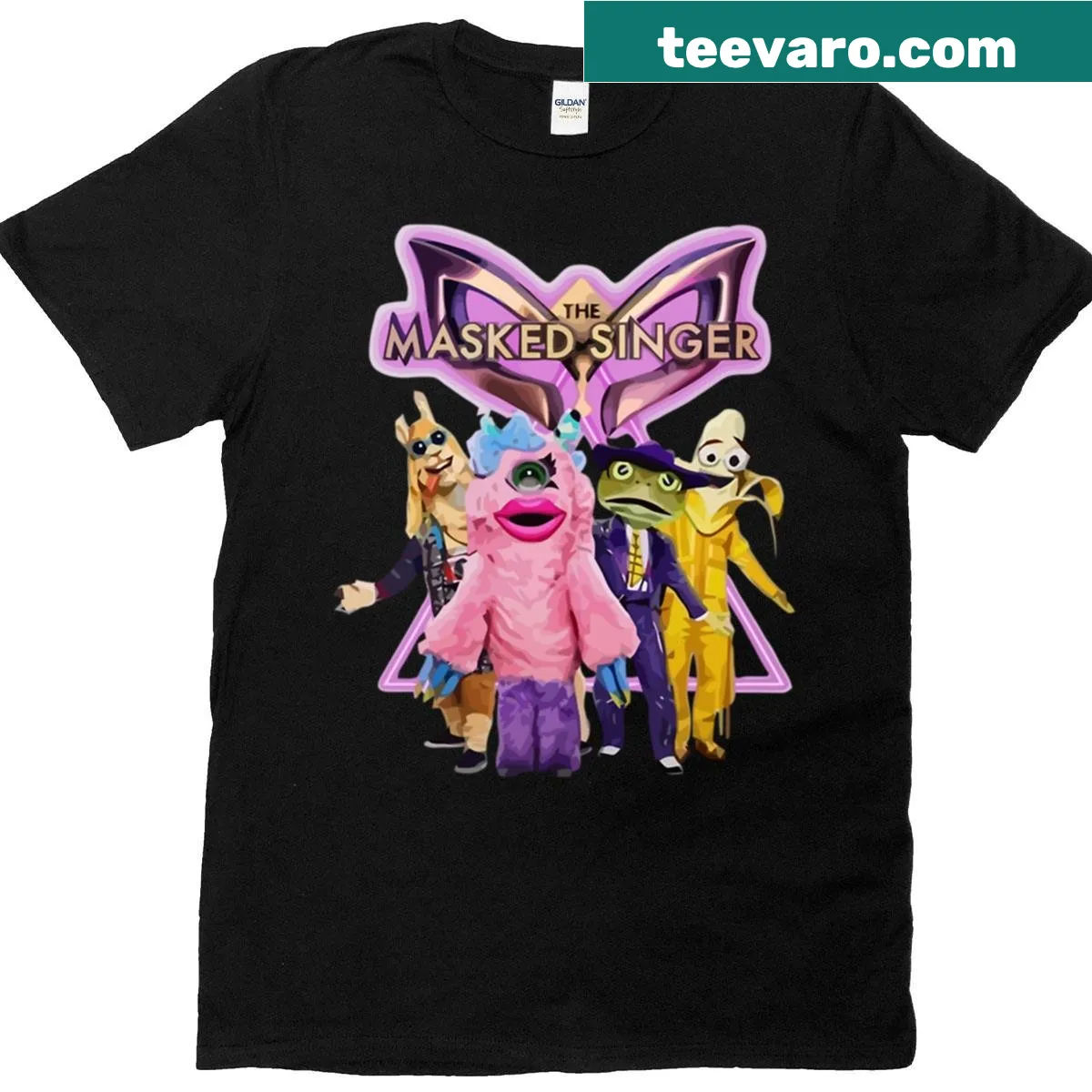 T-shirt featuring The Masked Singer graphic design. — on a men's t-shirt