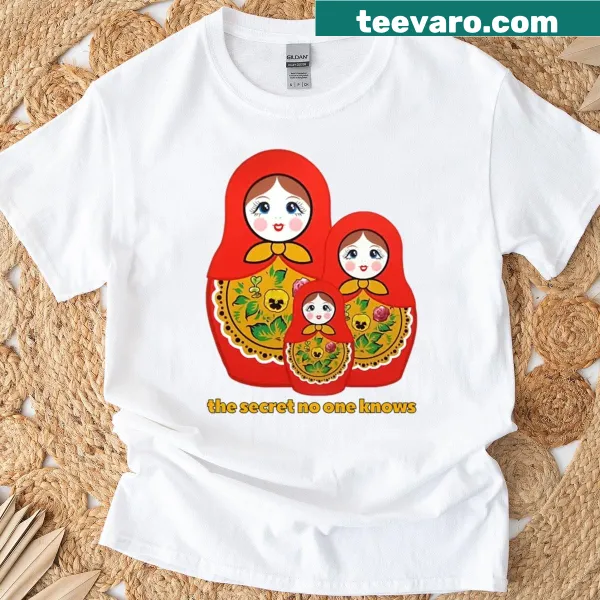 Whimsical T-shirt featuring Russian dolls inspired by The Masked Singer UK