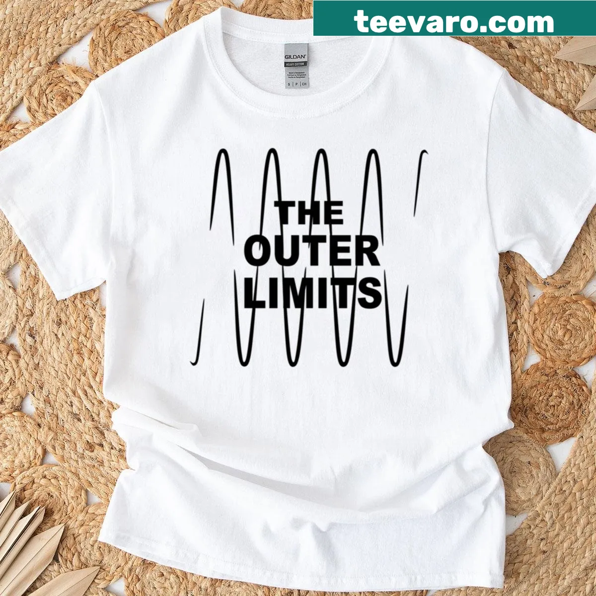 Retro graphic tee featuring iconic elements from The Outer Limits TV show — on a men's t-shirt