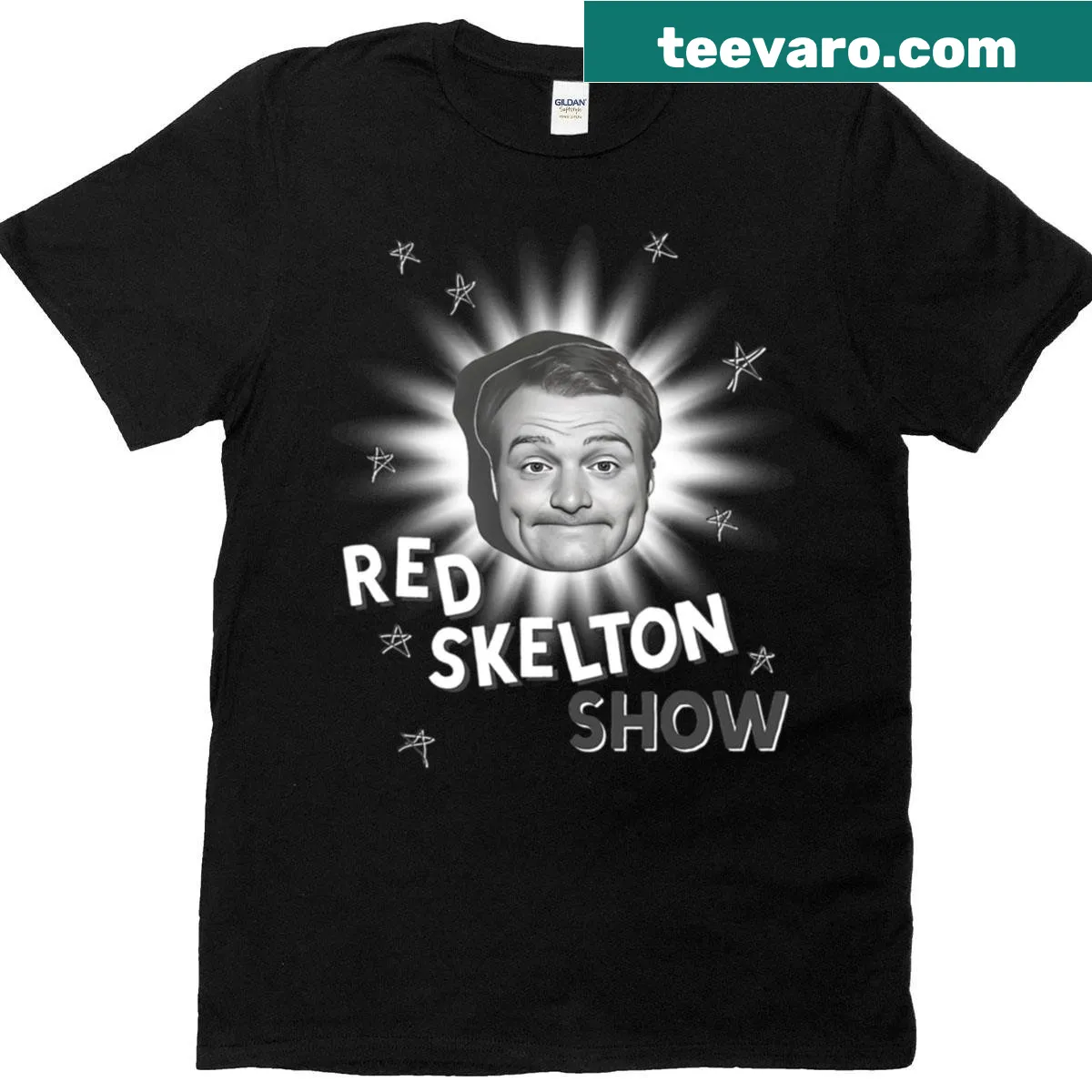 Vintage T-shirt featuring The Red Skelton Show logo — on a men's t-shirt