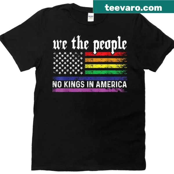 Illustrated USA flag with 'No Kings In America' text