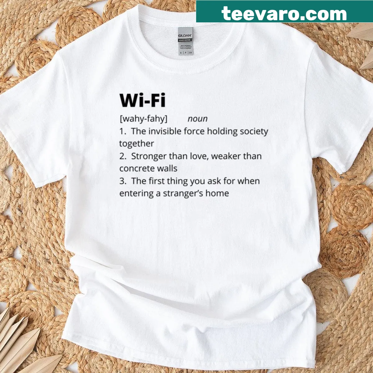Funny dictionary definition of Wi-fi t-shirt — on a men's t-shirt