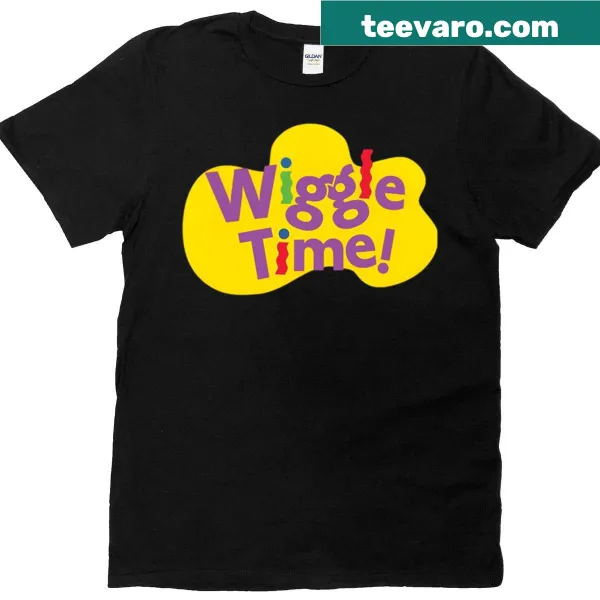 Playful shirt with a fun, cartoon-style design promoting wiggle time