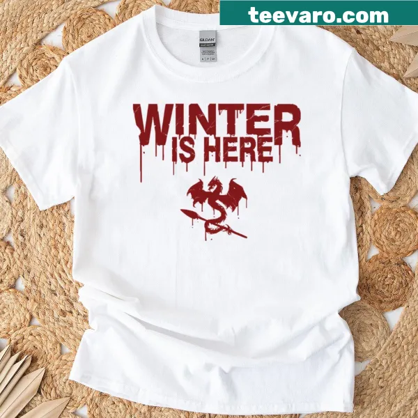 Illustration of a majestic winter dragon on a t-shirt