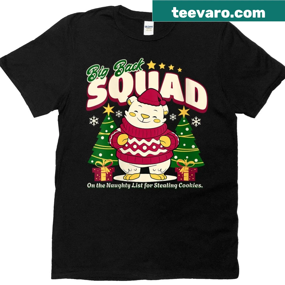 Funny Christmas meme quote polar bear design — on a men's t-shirt
