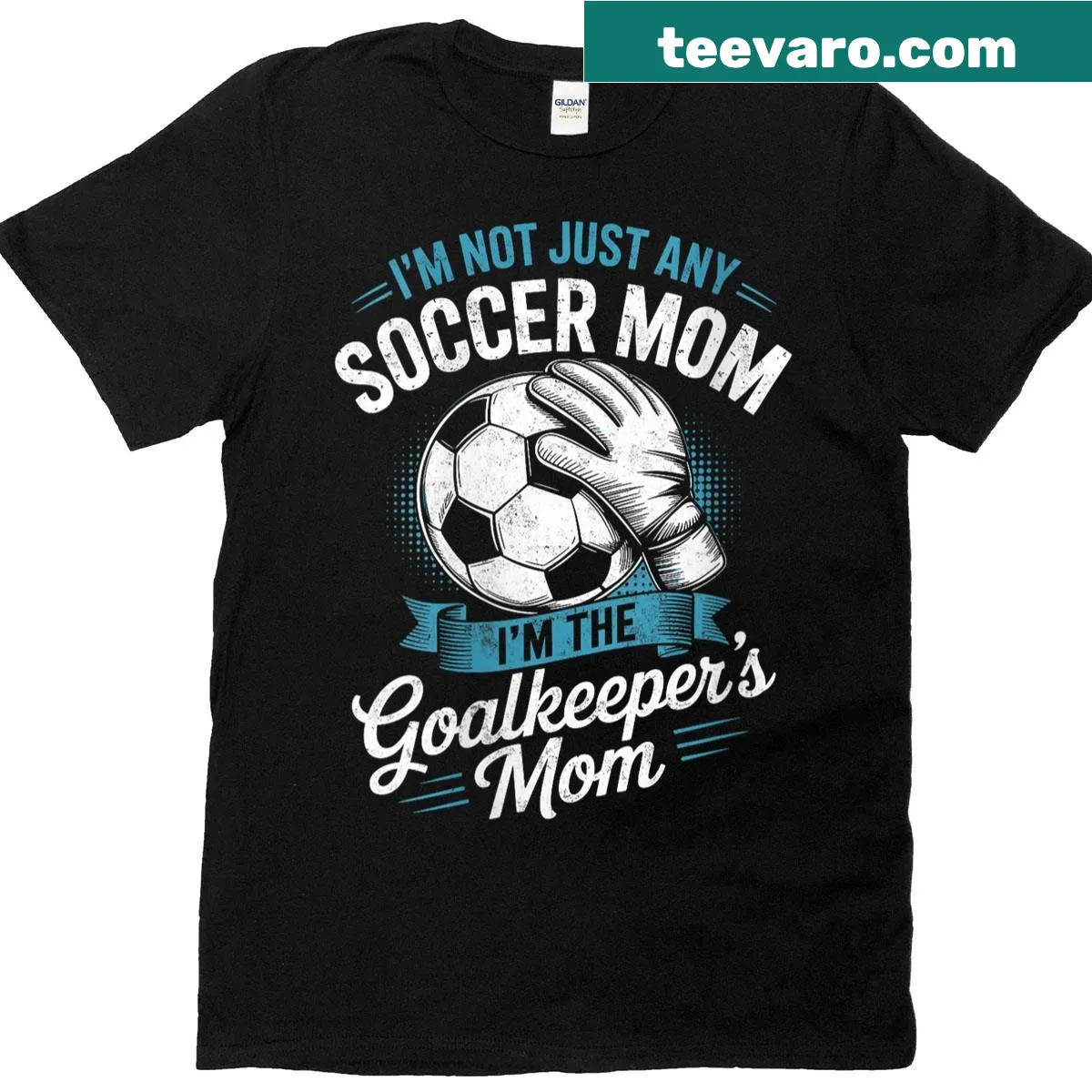 Proud typography t-shirt for soccer moms — on a men's t-shirt