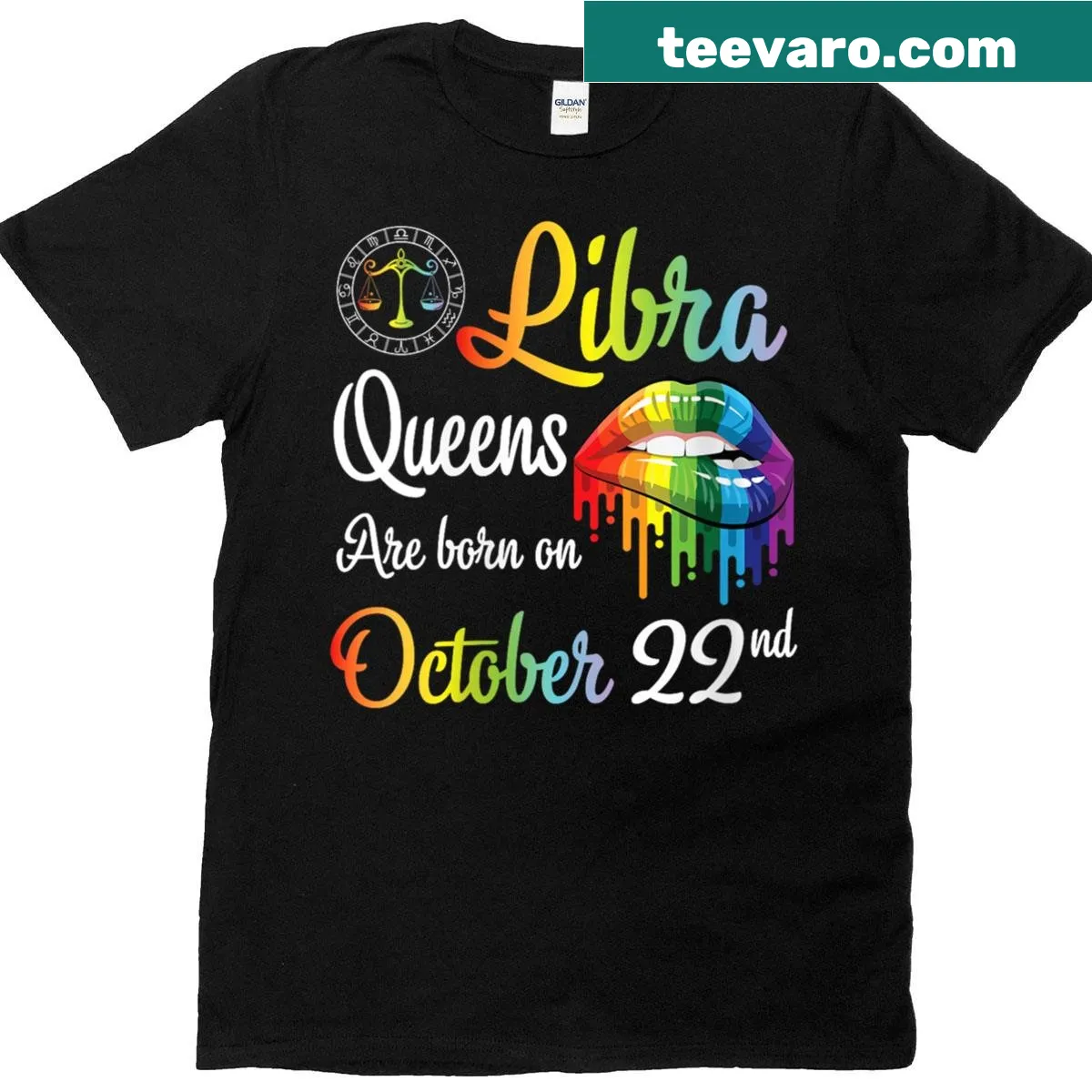 Birthday T-shirt for Libra queens with the text 'Happy Birthday To Me' and Libra symbol — on a men's t-shirt