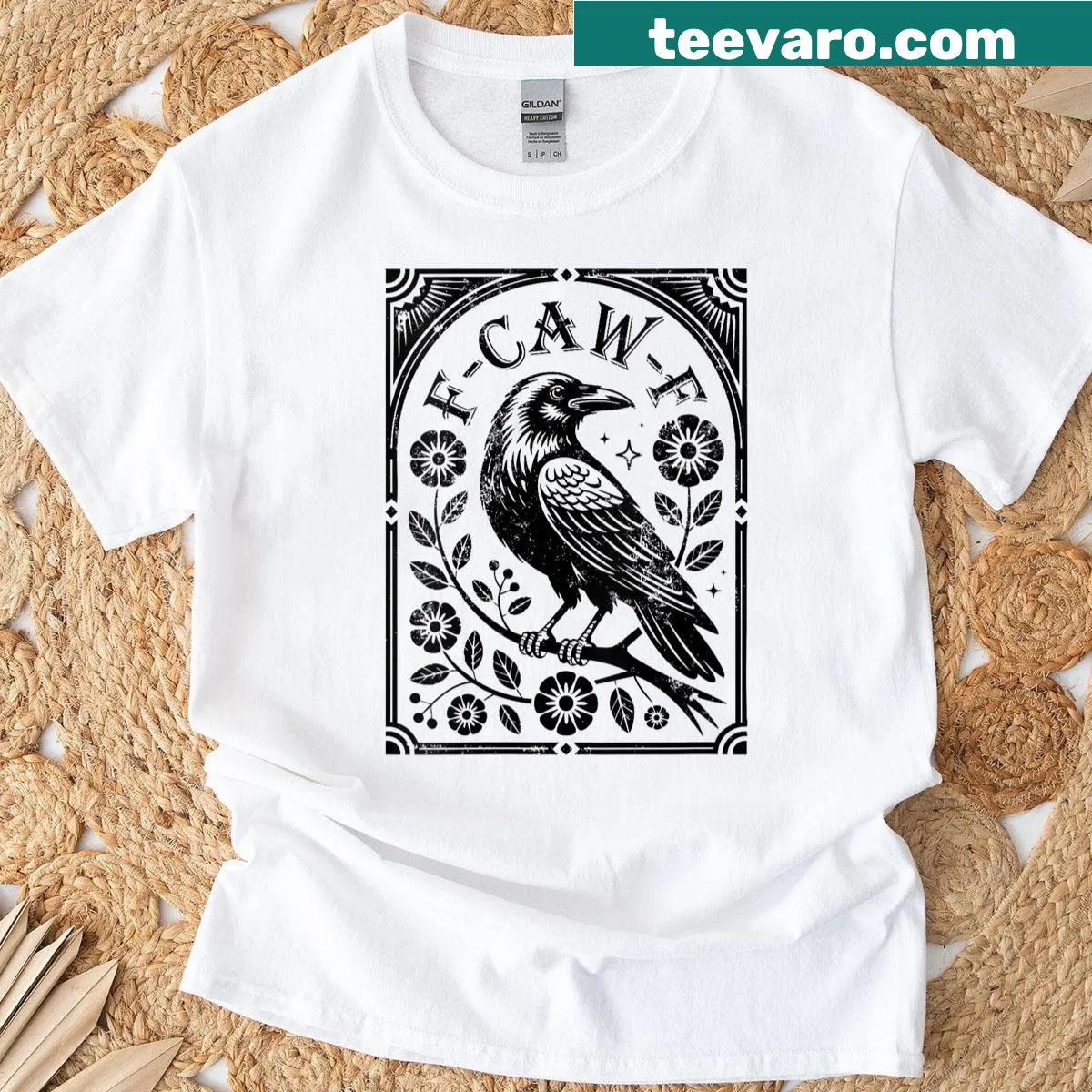 Funny black crow meme t-shirt for women — on a men's t-shirt