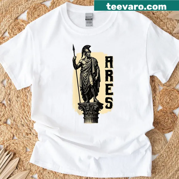 Vintage Ares graphic from Greek mythology in an artistic design