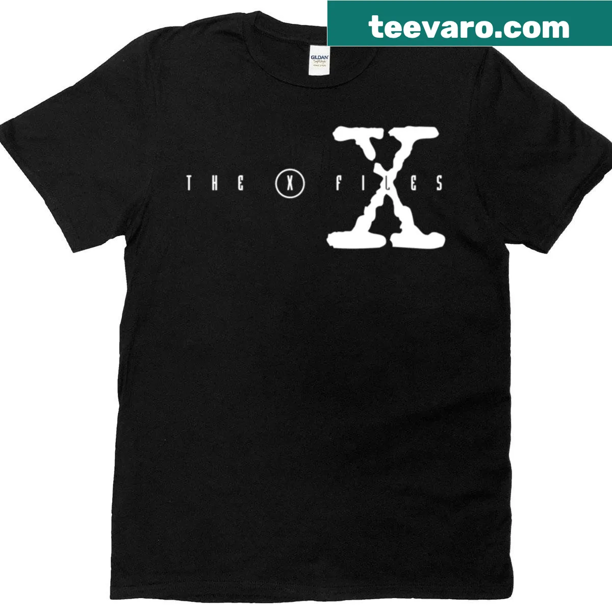 Illustrative T-shirt featuring X Files iconic imagery — on a men's t-shirt
